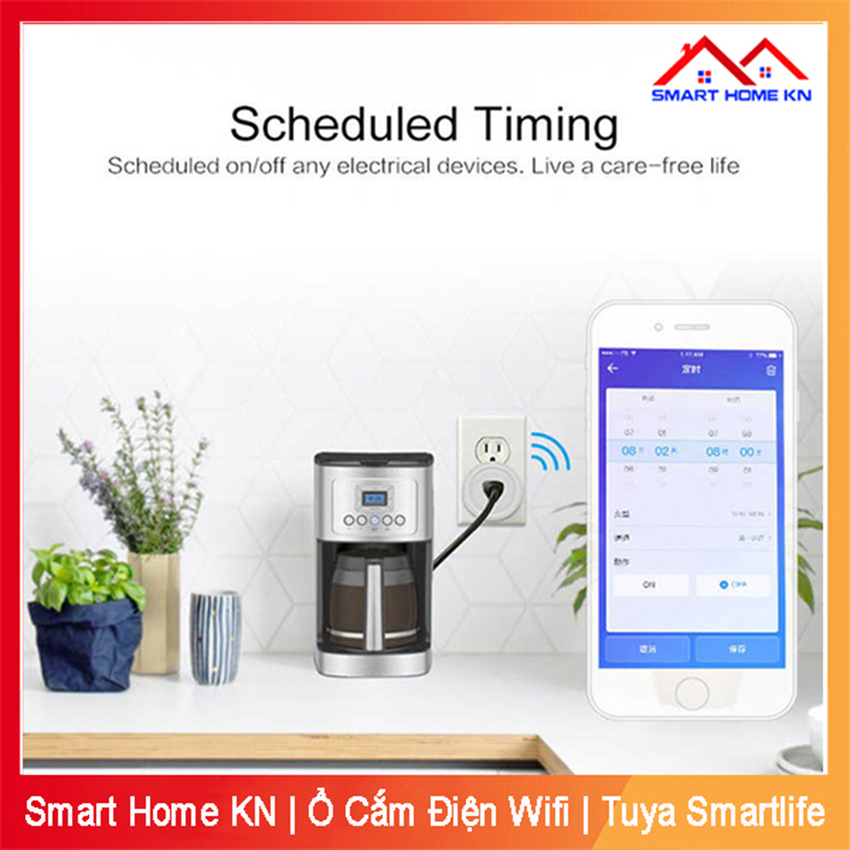 Ổ Cắm Điện Thông Minh Wifi Tuya Smart Life Điều Khiển Từ Xa