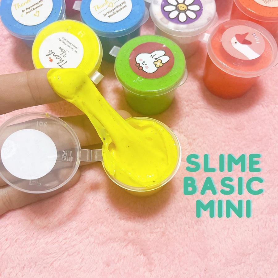 Slime Basic Cơ Bản Hủ Mini 50ml Không Dính Tay Mềm Mịn Trang Trí Sticker