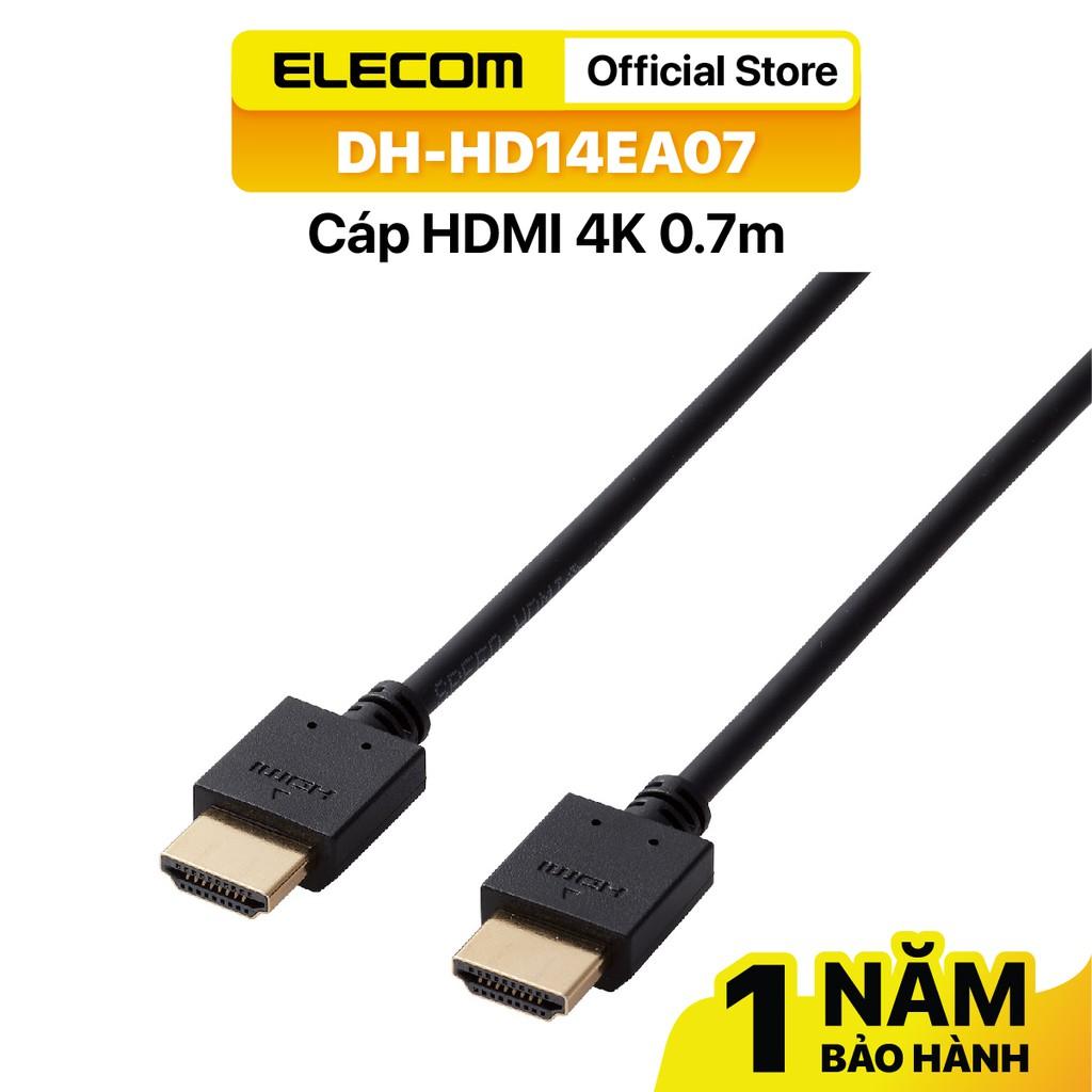 Cáp HDMI hỗ trợ 4K 0.7m ELECOM DH-HD14EA nhiều kích thước - Hàng Chính Hãng