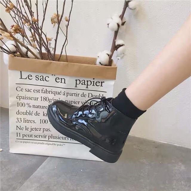 Giày ulzzang boots cổ cao đơn giản ảnh thật cuối