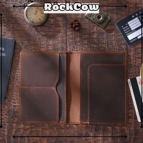 Hình ảnh Ví đựng passport, sổ hộ chiếu da bò handmade, nhiều ngăn tiện lợi PP1 - Rockcow