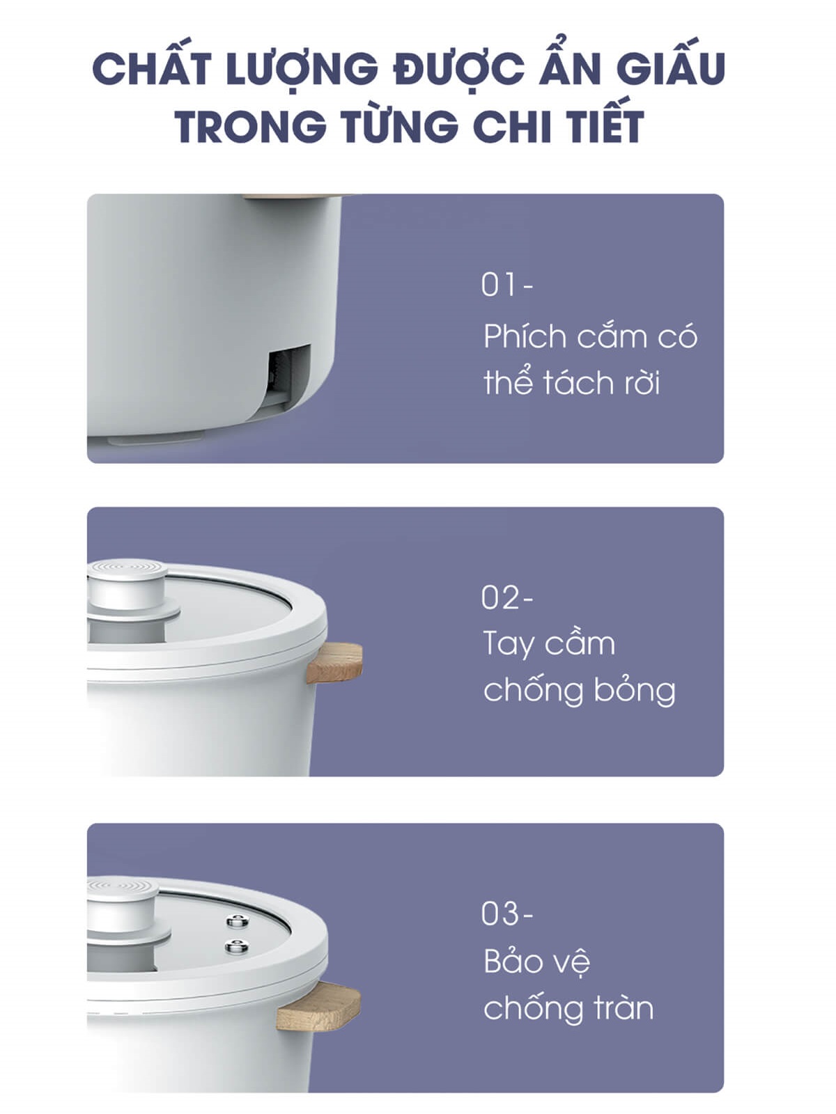 Nồi Điện Đa Năng BUMAS K02 Chống Dính Men Gốm, Dung Tích 2.5L, Công Suất 700W - Hấp, hầm, chiên, xào, nấu lẩu, nấu cơm - Hàng chính hãng