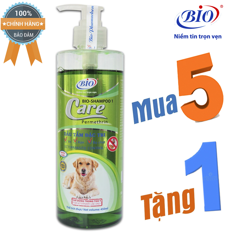 MAU 5 TẶNG 1 Sữa Tắm Tiêu Diệt Ve, Rận ,bọ chét Bio Care 450ml-79302