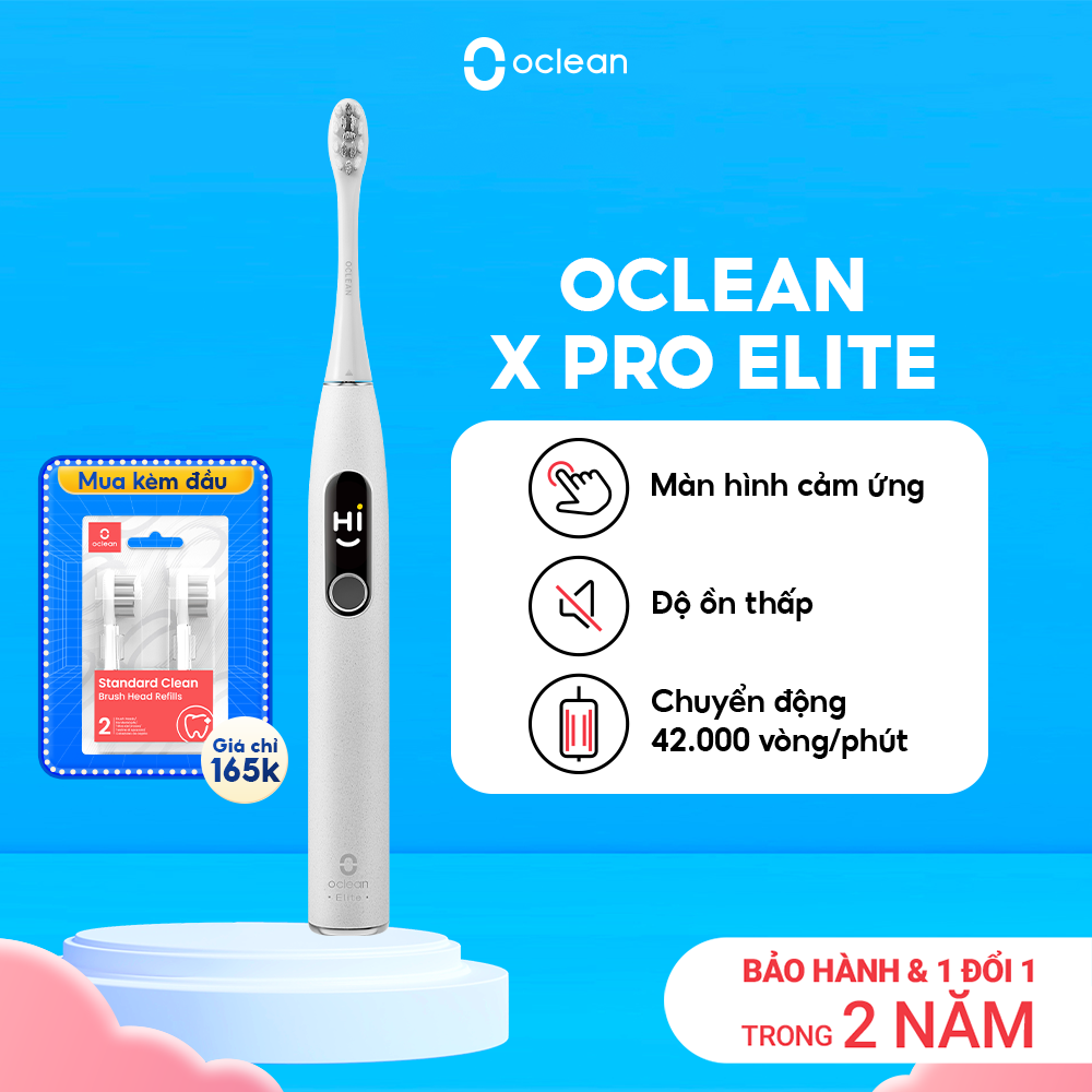 Bàn Chải Điện Oclean Xpro Elite | Màn Hình Cảm Ứng | Rung Siêu Âm Thông Minh | Hàng Chính Hãng