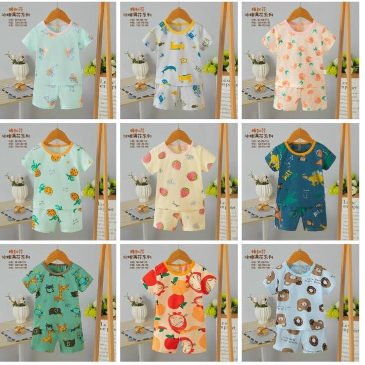 Bộ Cotton Ngắn Quảng Châu size Đại| Đồ bộ dễ thương Bé Trai Bé Gái 15-24kg (3-6 tuổi)