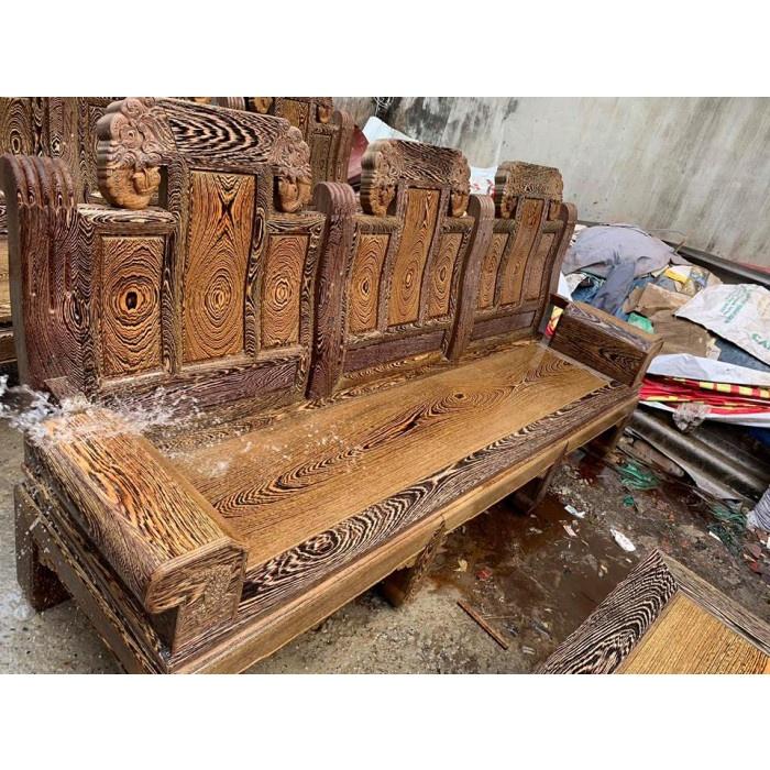 Bộ bàn ghế Âu Á hộp Voi gỗ mun