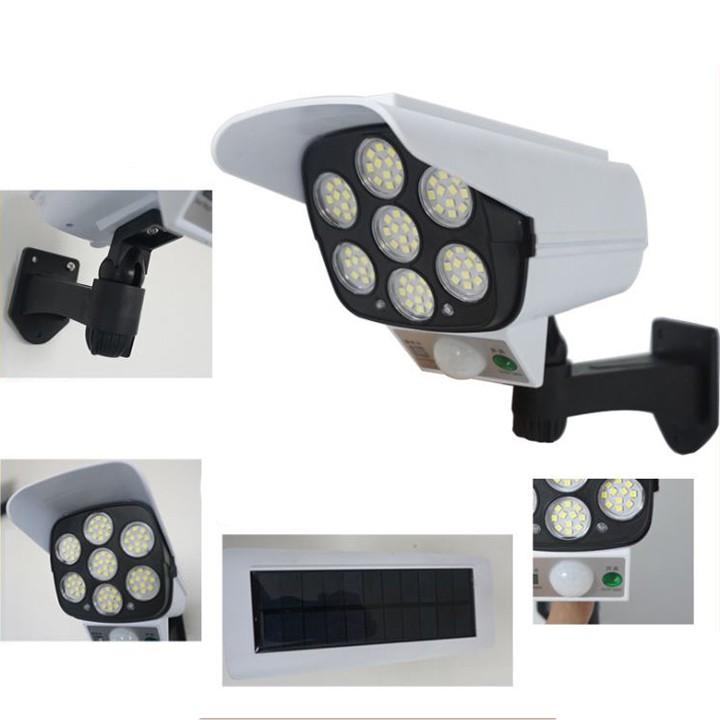 Đèn cảm ứng 7 mắt LED dùng pin năng lượng mặt trời mẫu camera chống trộm