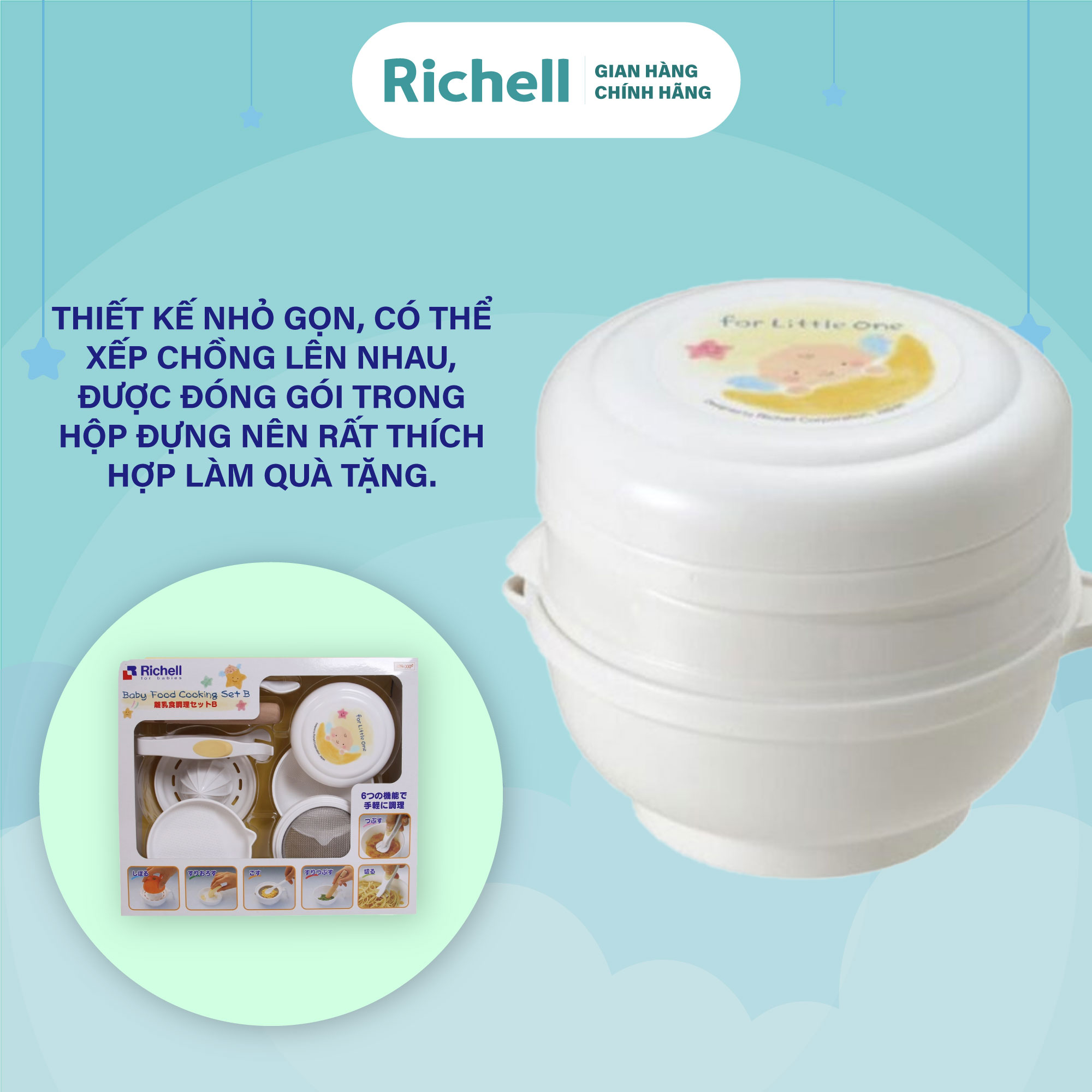 Bộ chế biến ăn dặm kiểu Nhật Richell Nhật Bản | Baby