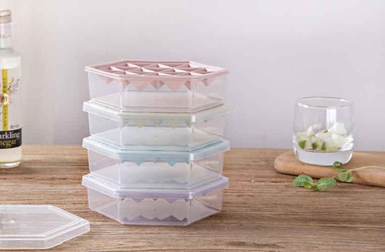 Bộ 10 kim nghệ thuật làm rau câu 3D kèm ống xylanh+ Tặng kèm khuôn làm rau câu 2 ngăn có nắp đậy, giao màu ngẫu nhiên