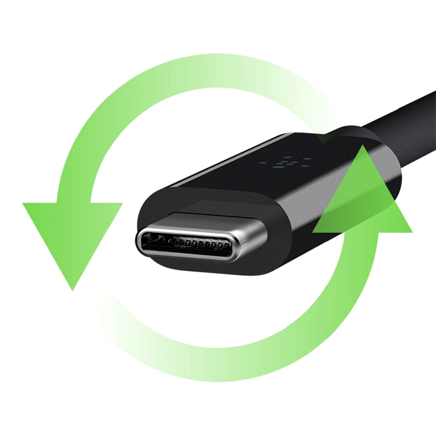 Cáp Chuyển Đổi USB Type-C Sang HDMI Belkin F2CU038BTBLK (Đen) - Hàng Chính Hãng