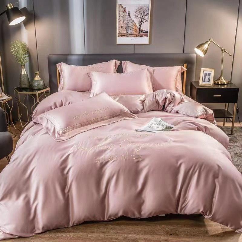 Bộ Chăn Ga Phi Lụa - Bộ Chăn Ga 4 Món Cotton Phi Lụa Luxury Heart