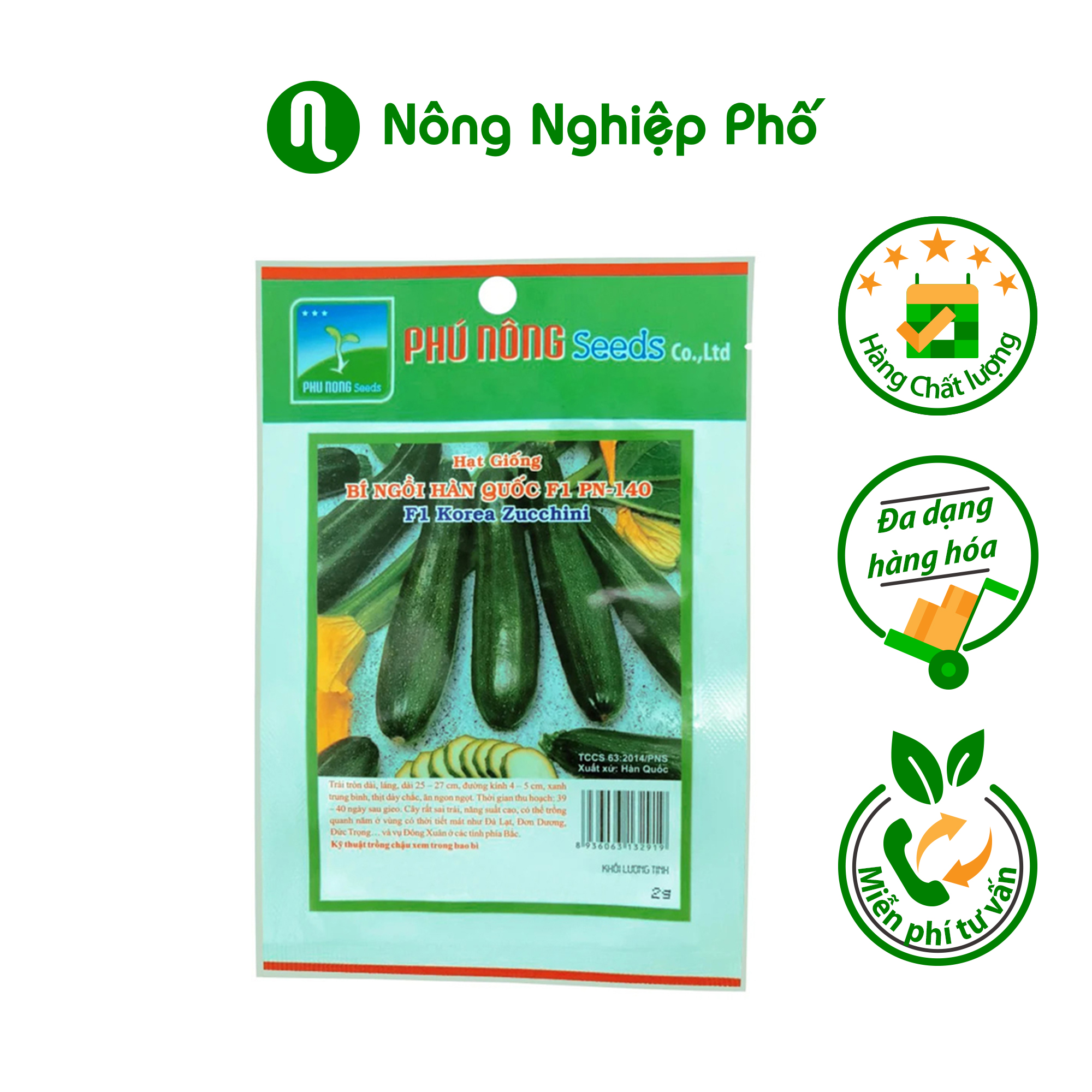 Hạt giống bí ngồi xanh Hàn Quốc F1 Phú Nông