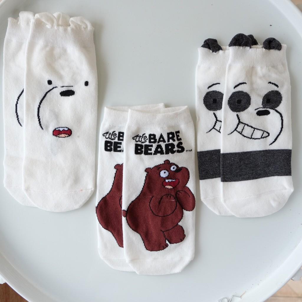 Vớ Tất Ngắn Cổ Hình Gấu We’re Bare Bear Tất Hoạt Hình Phong Cách Nhật Hàn Ulzzang Dễ Thương Trendy Hottrend Cute