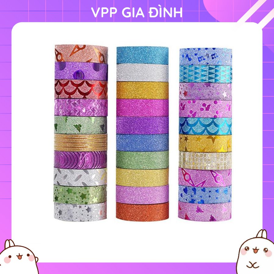 1 Cuộn Băng Keo Kim Tuyến Trang Trí Washi Tape ( Giao Mẫu Ngẫu Nhiên)