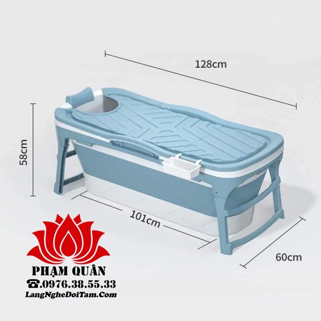 bồn tắm gấp gọn, bồn tắm người lớn chất liệu nhựa PP, silicon dài 128cm