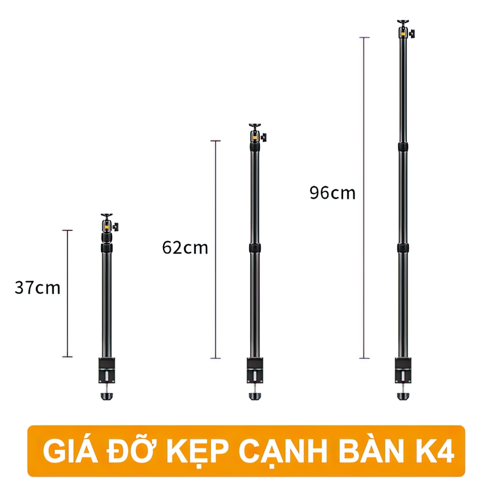 GIÁ ĐỠ KÈM ĐÈN LED LIVESTREAM KẸP CẠNH BÀN ULANZI VIJIM K4 - HÀNG NHẬP KHẨU