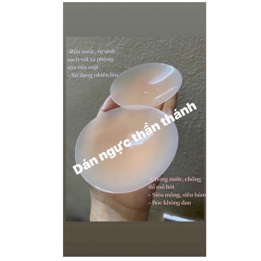 Hàng hót - Hai miếng dán ngực silicon tàng hình siêu dính siêu thật da