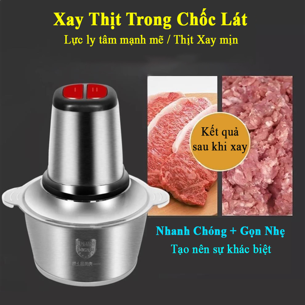 Máy xay thịt cá gia đình SBJJ03 chất liệu thép không gỉ bền bỉ, công suất mạnh mẽ, motor đồng nguyên chất