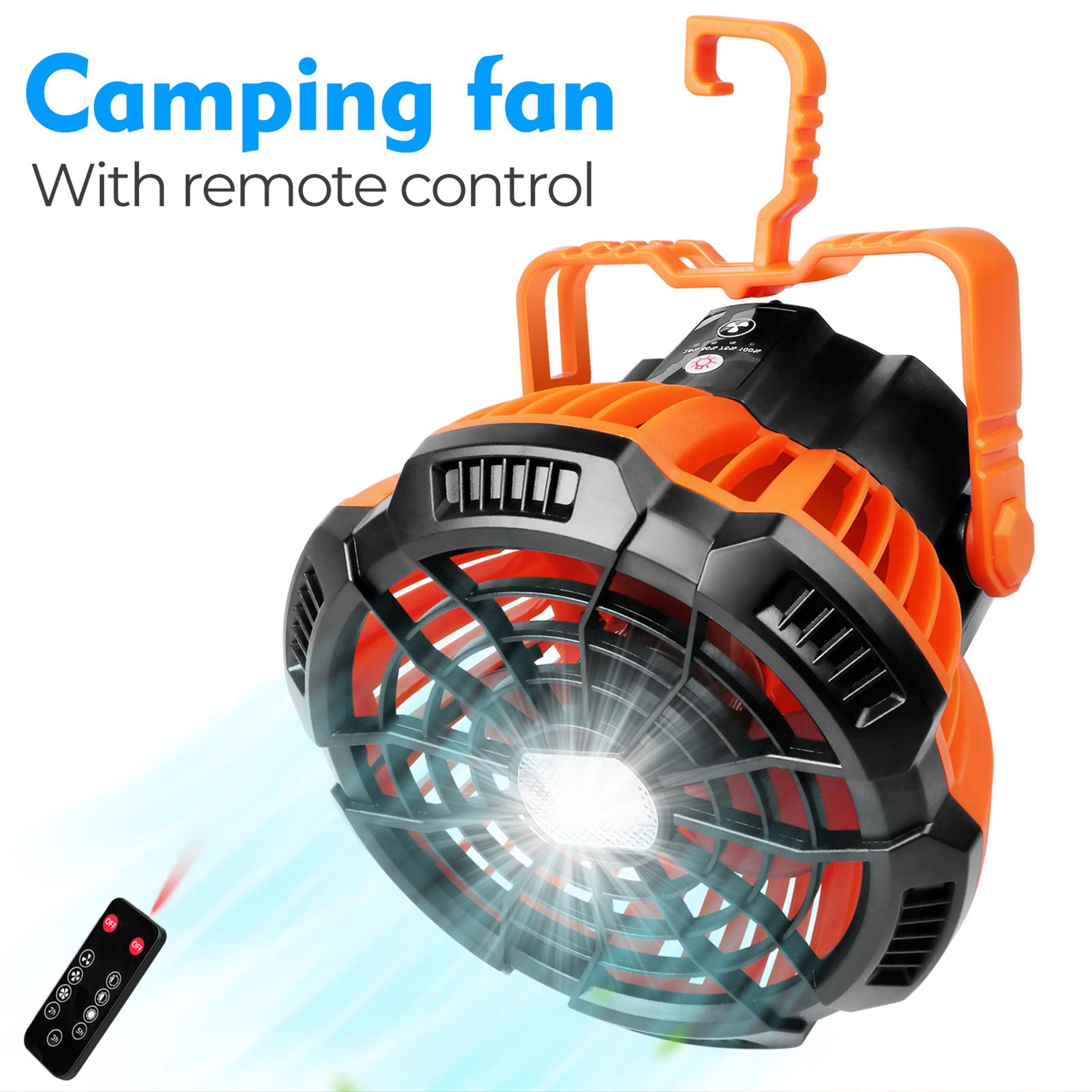 Quạt Máy Cắm Trại Kèm Đèn Pin 2 Trong 1 Tiện Nghi Phù Hợp Hoạt Động Ngoài Trời