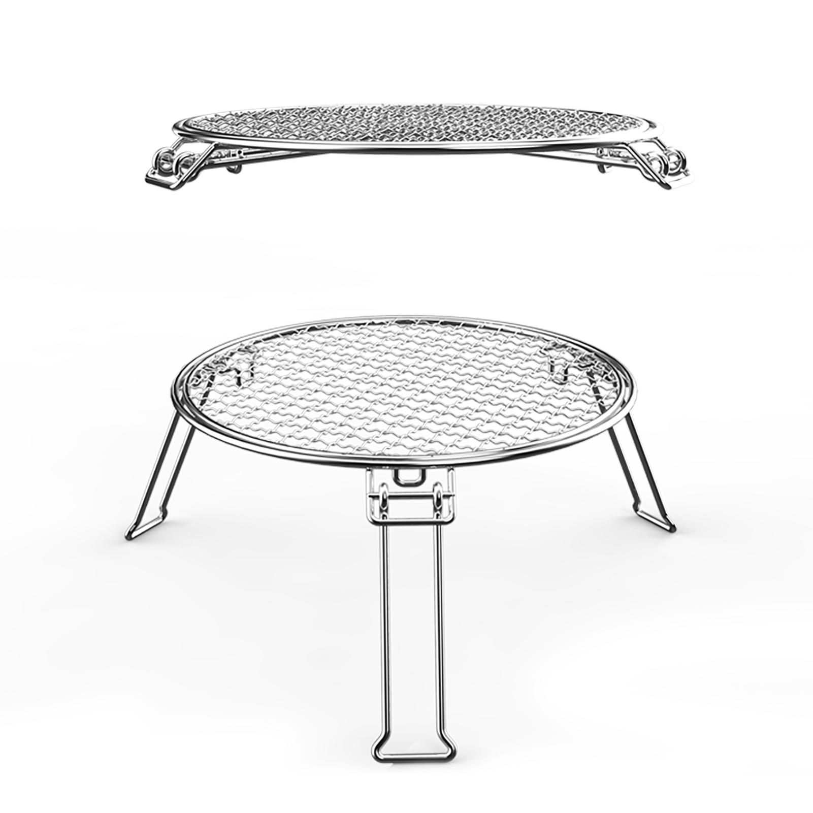 Thiết kế 3 chân Dày dặn có thể gập lại Gấp được Lửa trại Nướng BBQ Grate Di động để cắm trại Nấu ăn ngoài trời Có dã ngoại