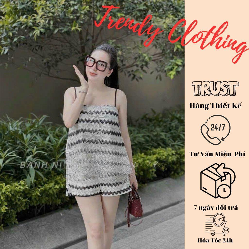 Set bộ nữ, áo hai dây kèm quần short chất vải thoải mái Trendy Clothing