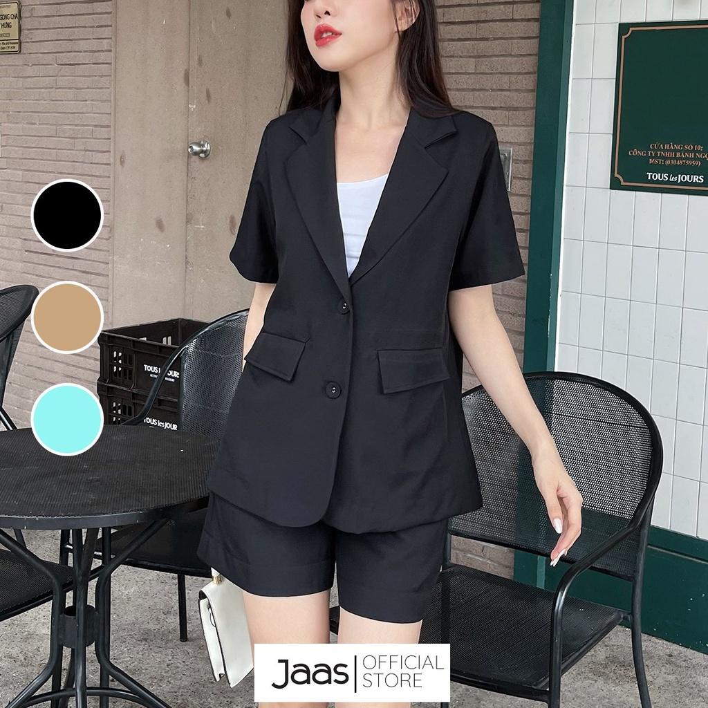 Áo vest blazer ngắn tay phom rộng công sở