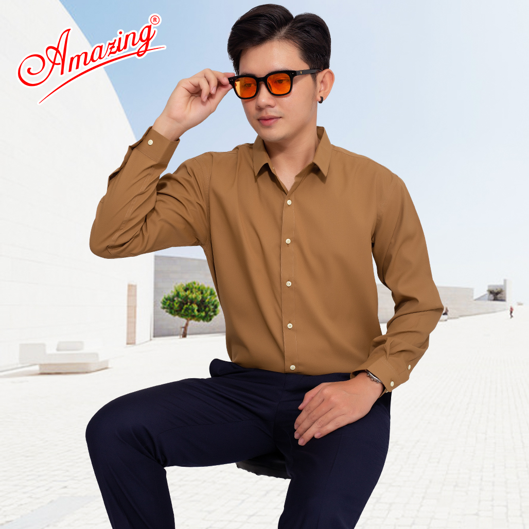 Áo sơ mi nam cao cấp big size, hiệu Amazing, dáng body ôm vừa tôn dáng đẹp, chất vải Bamboo, sắc màu đa dạng