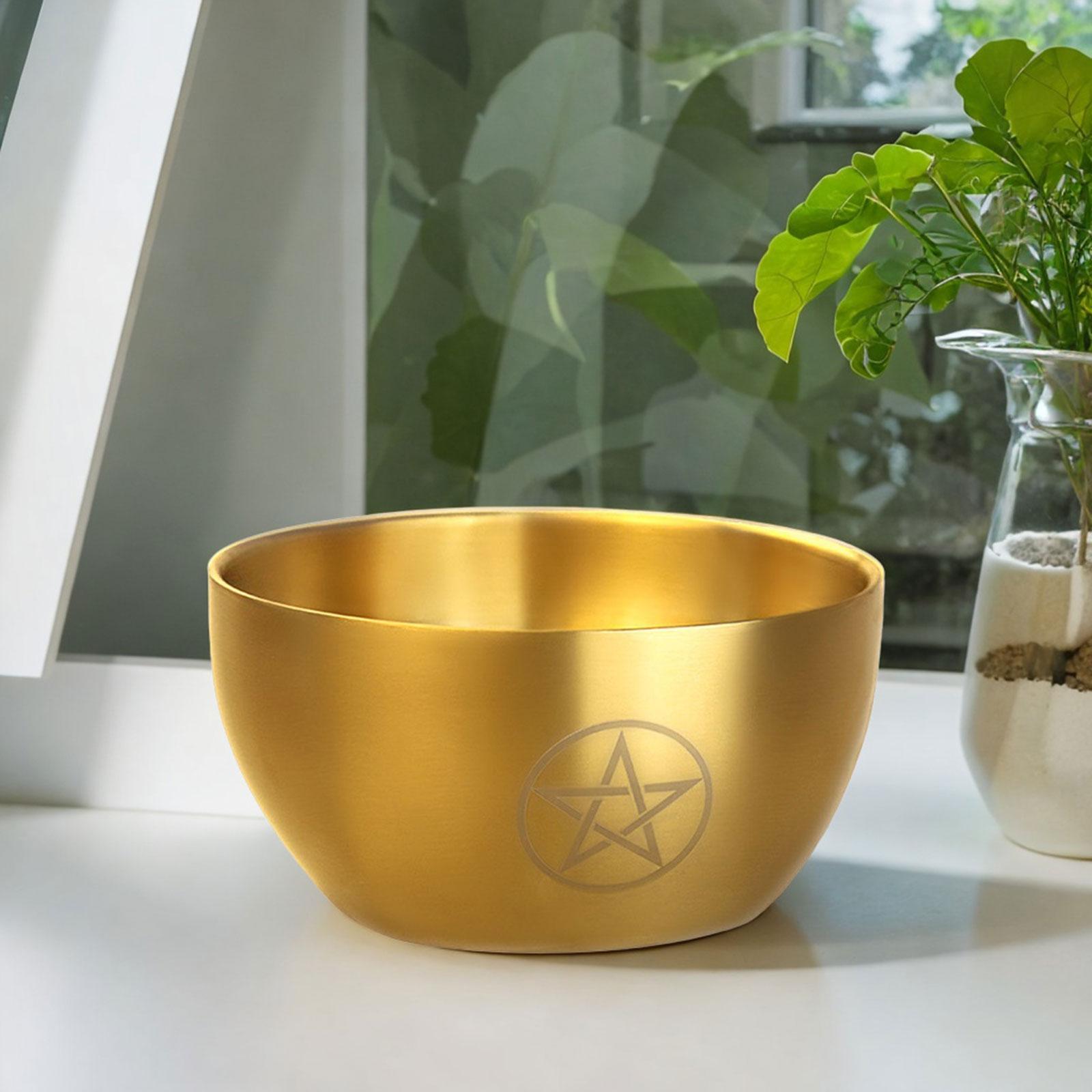 Buddhist Offering Bowl Yoga Meditation Bowl Altar Yoga Decor Buddha Worship Supplies Hand Carved Stainless Steel Tibetan Bowl