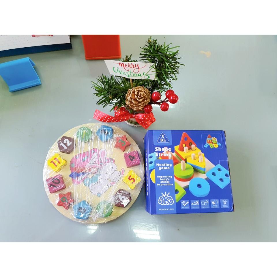 Đồng Hồ Cột Tính Montessori - Đồ Chơi Bằng Gỗ Thông Minh Giúp Phát Triển Trí Tuệ, An Toàn Cho Bé
