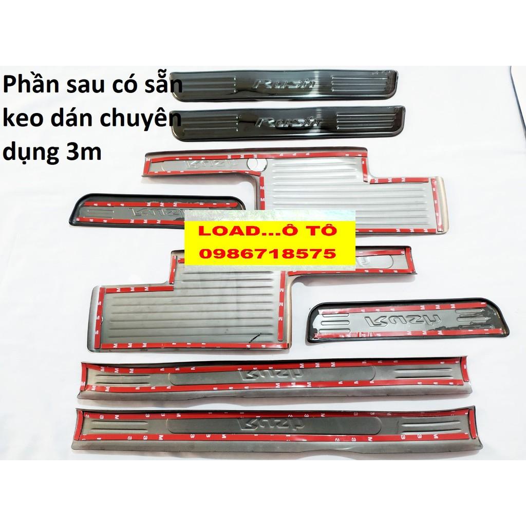 Ốp Bậc Cửa, Nẹp Bước Chân Trong, Ngoài Xe Toyota Rush 2023-2018 Vân titan Cao Cấp