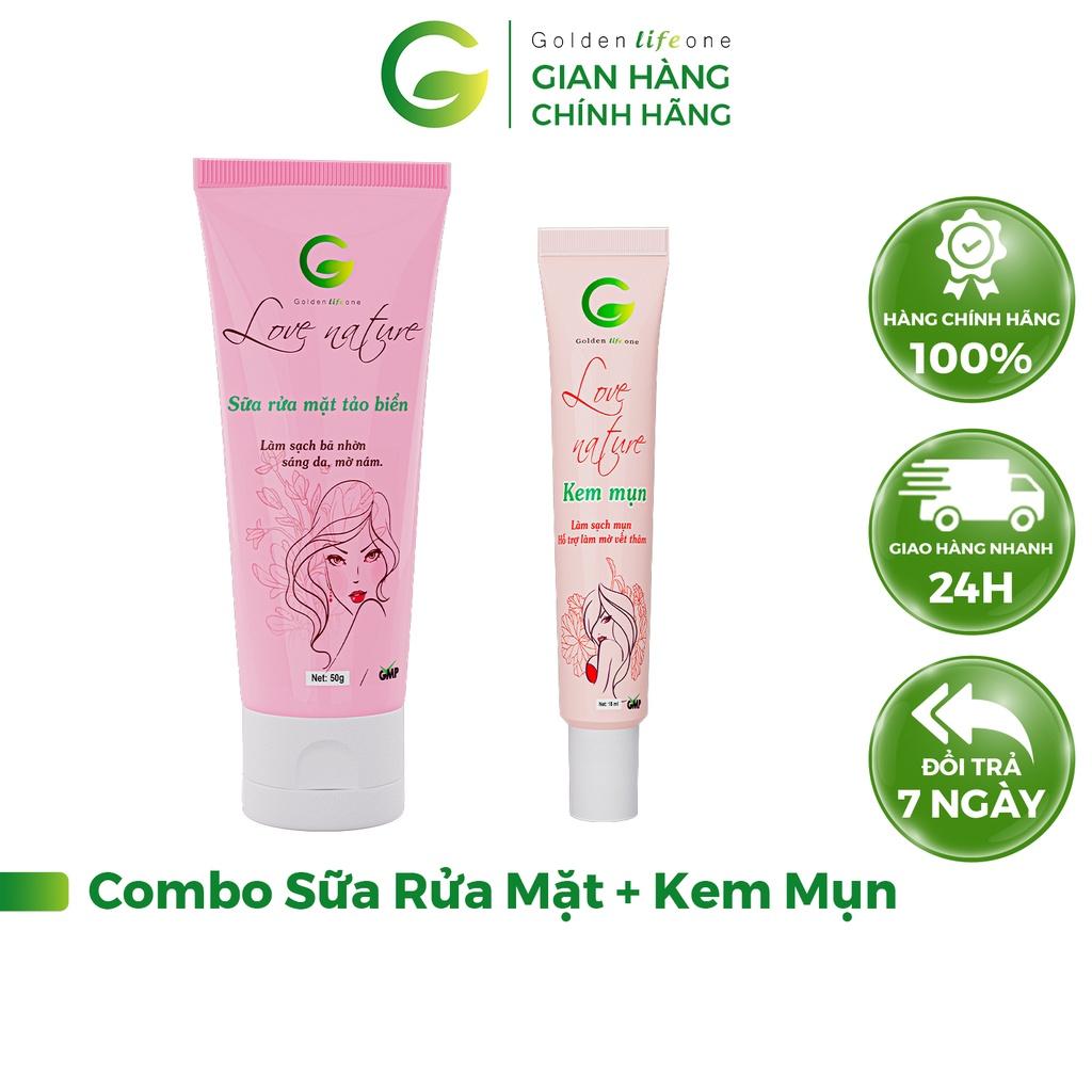 Combo Sữa Rửa Mặt Love Nature 50ML + Kem Mụn Love Nature 15G 