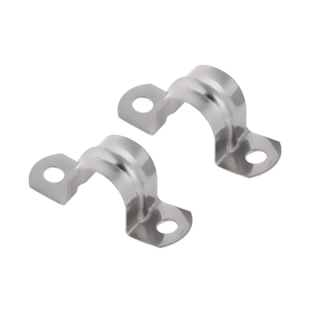 2 Pieces Pipe Tube Conduit Stainless Steel Hanger U Strap Clamps Clip