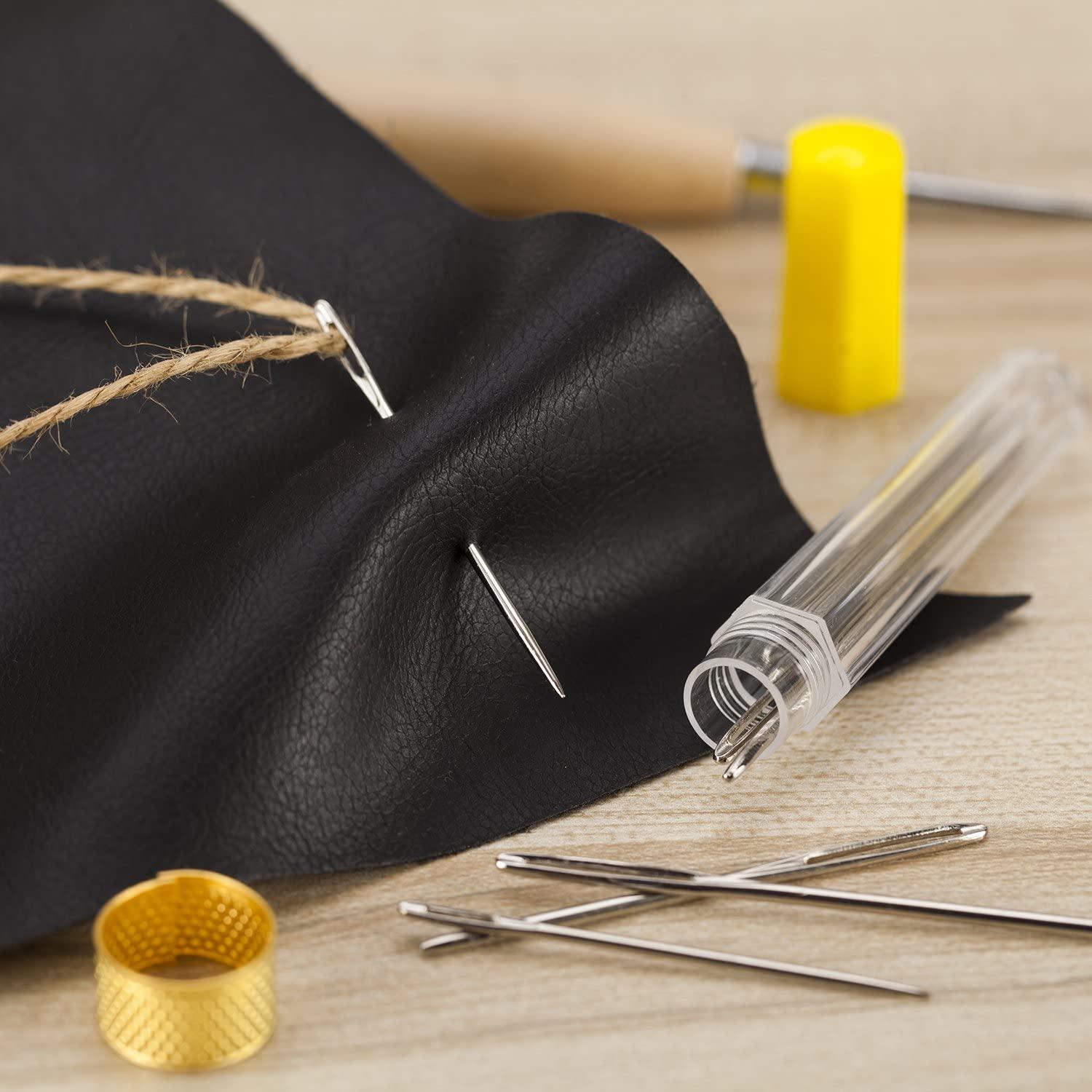 9 PCS len kim may kim kim lớn bằng da couture để cắm phích cắm với vòng tròn cho len đi qua khâu chéo canvas đan thêu