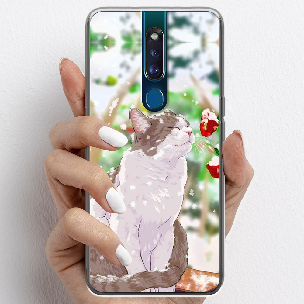 Ốp lưng cho Oppo F11, Oppo F11 Pro nhựa TPU mẫu Mèo trắng