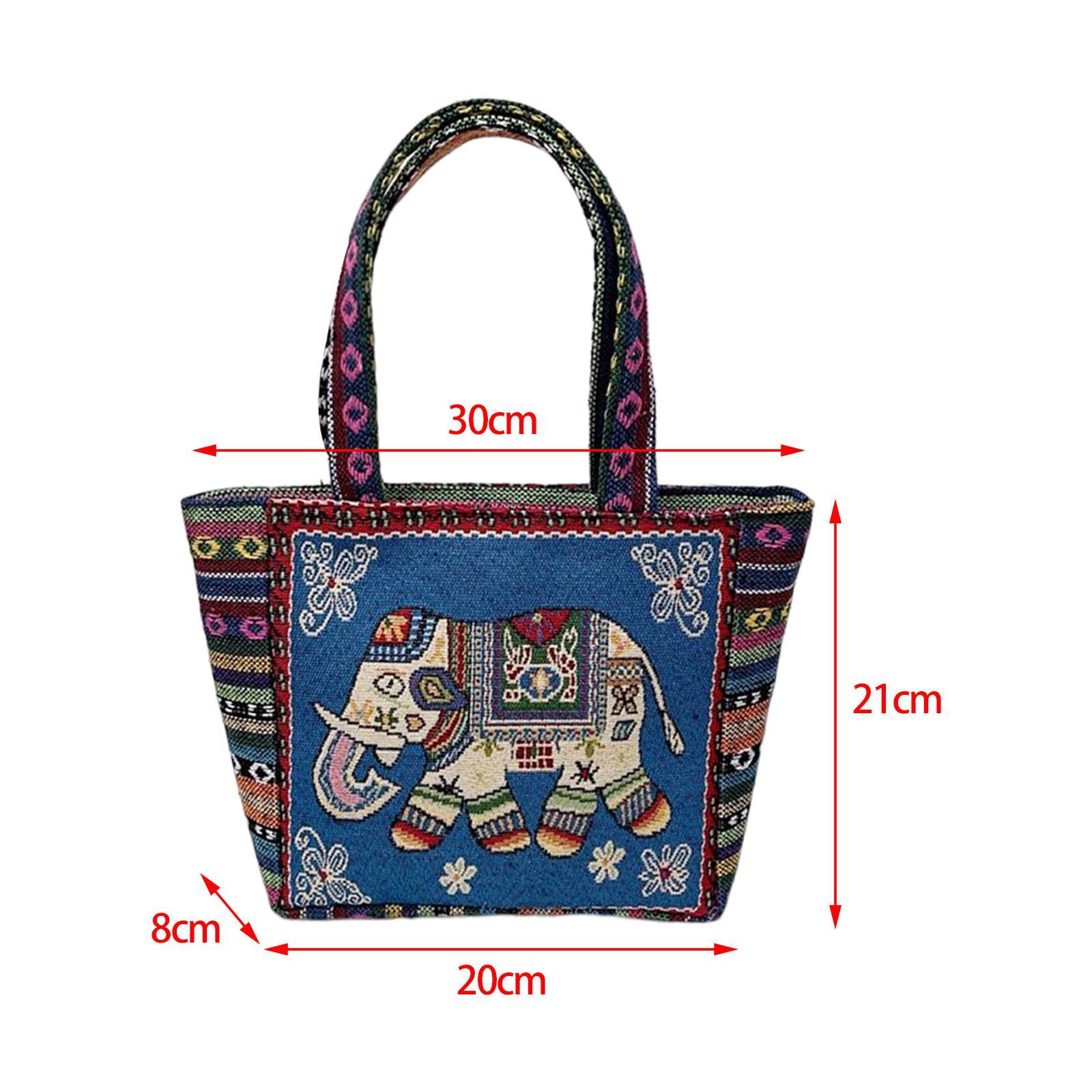 Canvas Tote Bag Shoulder Bag with Inner Pocket, Reusable Retro Aesthetic Cute Purse Embroidered Tote for Shopping, Travel, Vacation, Party, Beach