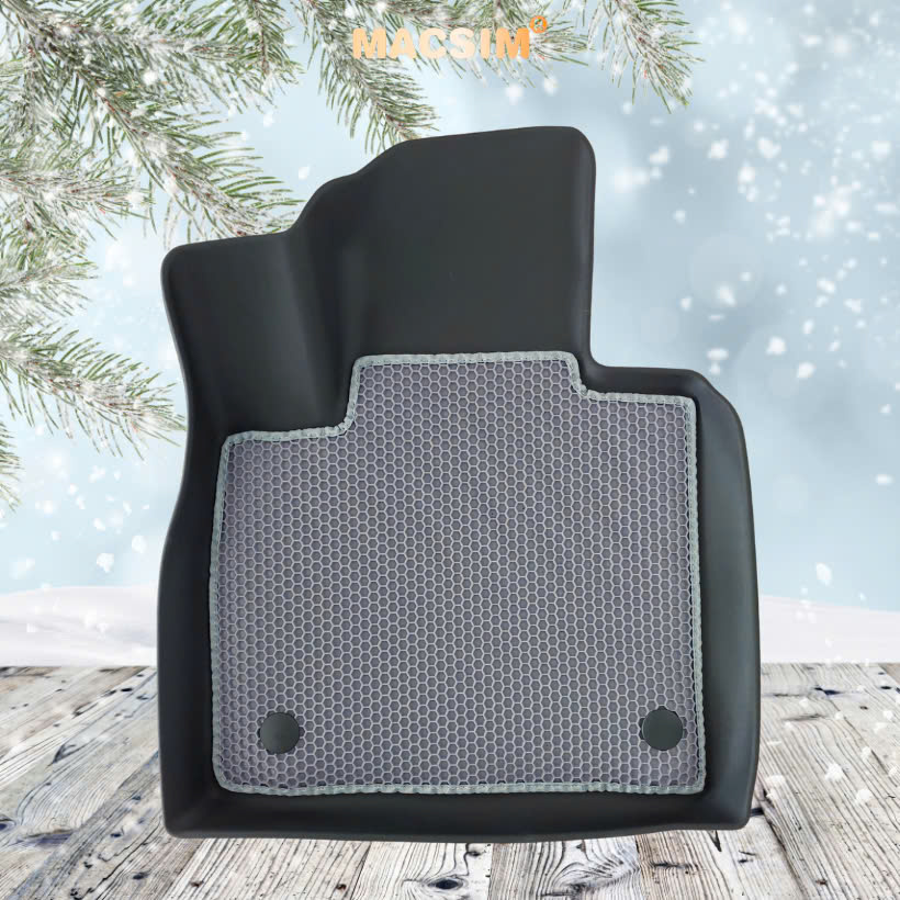 Thảm ô tô sd3 2 lớp dạng lưới lục giác Hyundai Santafe 2019-2023 (ghi) - bề mặt cao su siêu sạch - Macsim