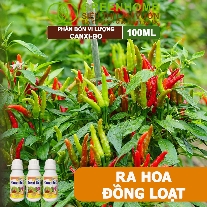 Phân Bón Vi Lượng Canxi Bo Greenhome, Chai 100ml, Kích Rễ, Chống Rụng Trái Non Trên Cây Trồng