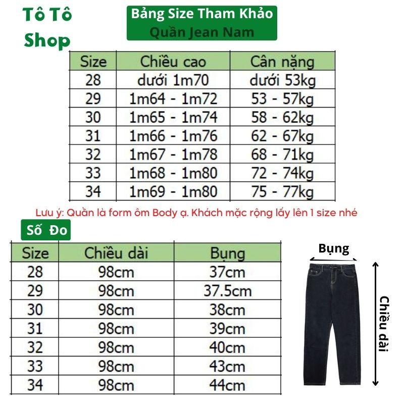 Quần Jean Nam chất Bò cao cấp ️️ Jean Nam trơn phối bo chân mẫu mới Tô Tồ Shop - QJNM106