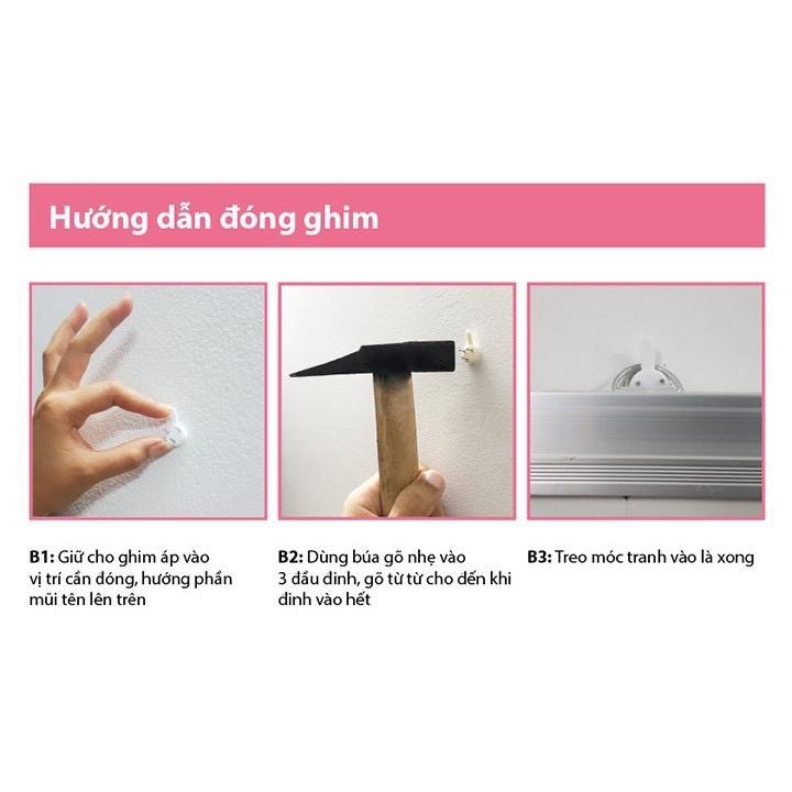 10 Móc Treo Tranh, Ảnh, Đồng Hồ, Móc Đinh 3 Chân, Không Cần Khoan Đục Tường, Siêu Chắc Chắn2220Set10