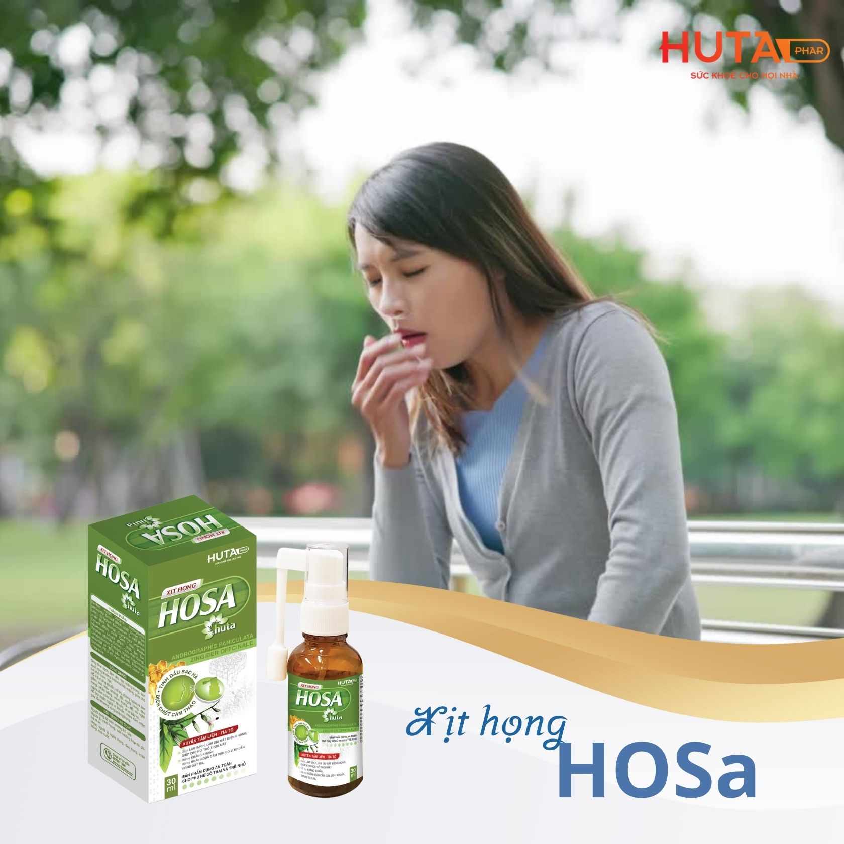 Xịt họng HOSA Huta giúp làm mát họng và cho hơi thở thơm mát cả ngày