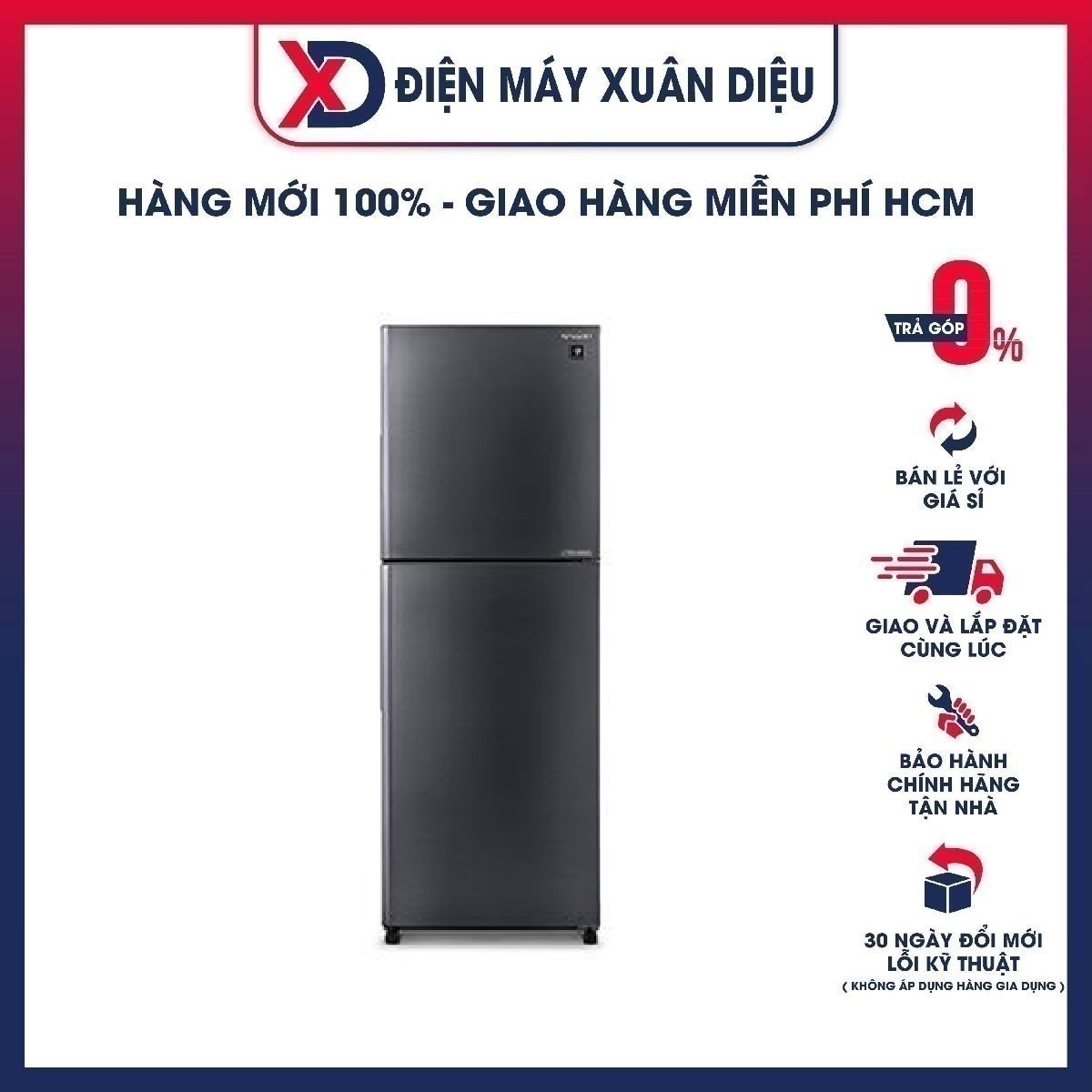 Tủ lạnh Sharp 360L SJ-XP382AE-DS Inveter - Hàng Chính Hãng (Chỉ giao HCM)