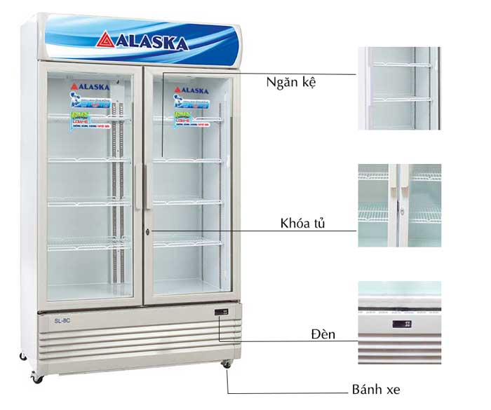 Tủ mát Alaska 800/730 lít SL-8C - Hàng chính hãng