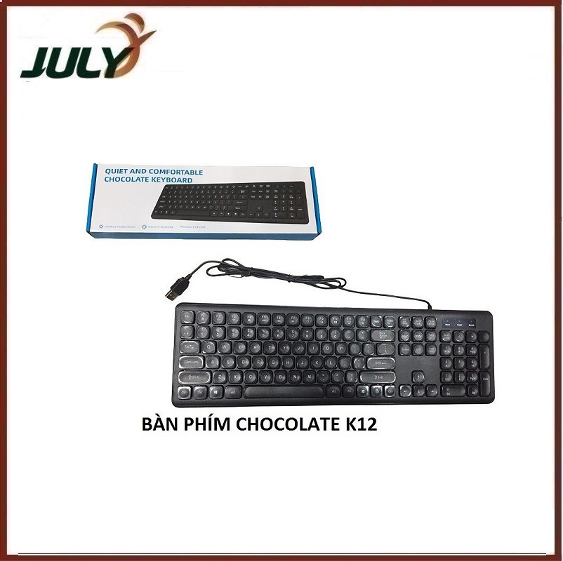 BÀN PHÍM CHOCOLATE K12 USB ĐEN DÀNH CHO NGƯỜI LÀM VĂN PHÒNG - JL