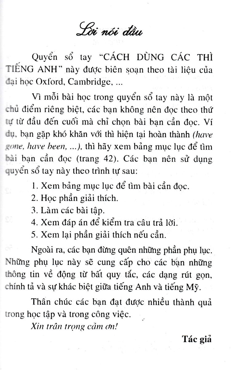 Cách Dùng Các Thì Tiếng Anh (Dành Cho Học Sinh, Sinh Viên Và Học Viên Các Trung Tâm Ngoại Ngữ) - HA