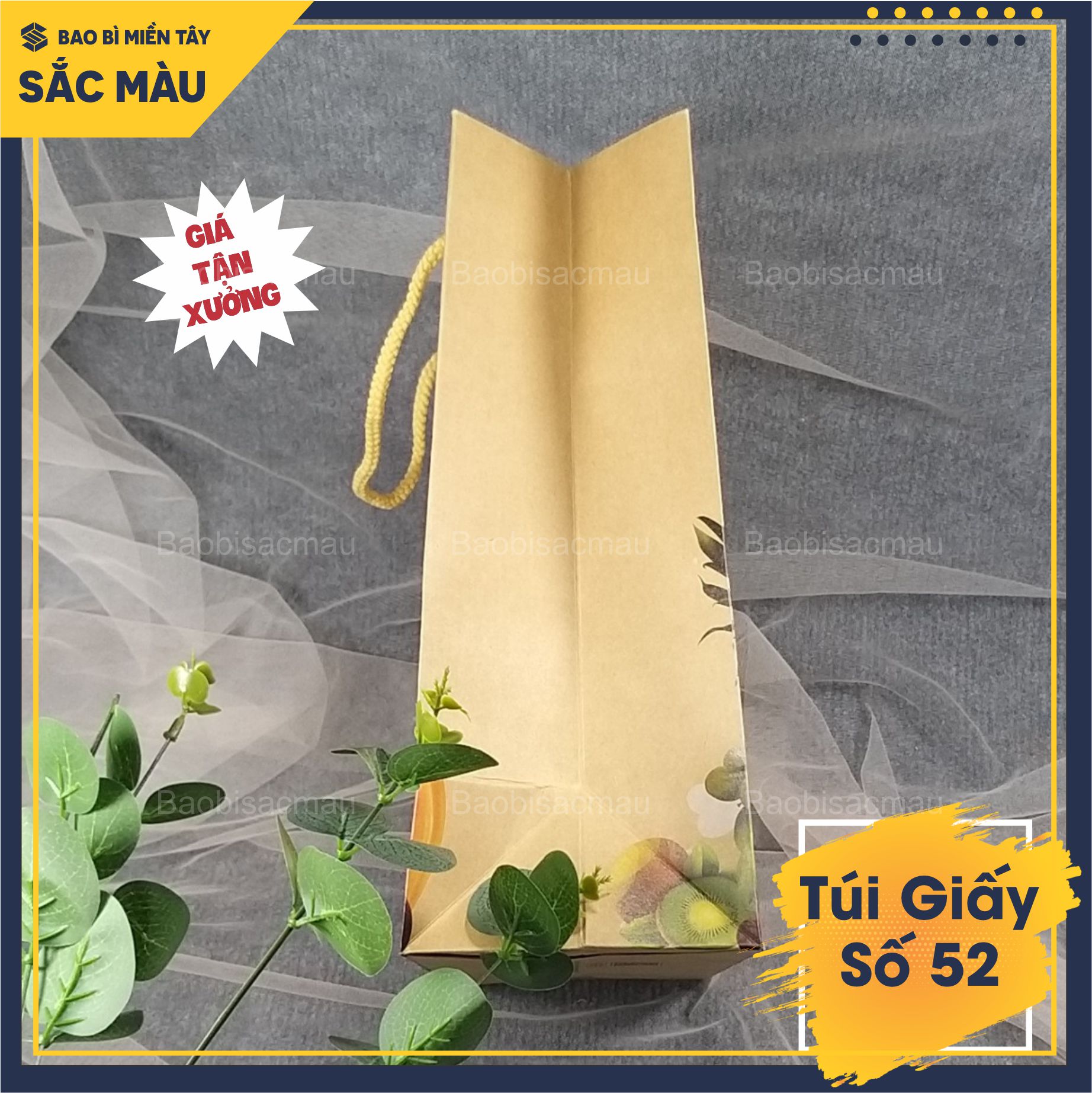 Sét 5 túi giấy đựng trái cây, thực phẩm , quà tặng....- Túi giấy số 52