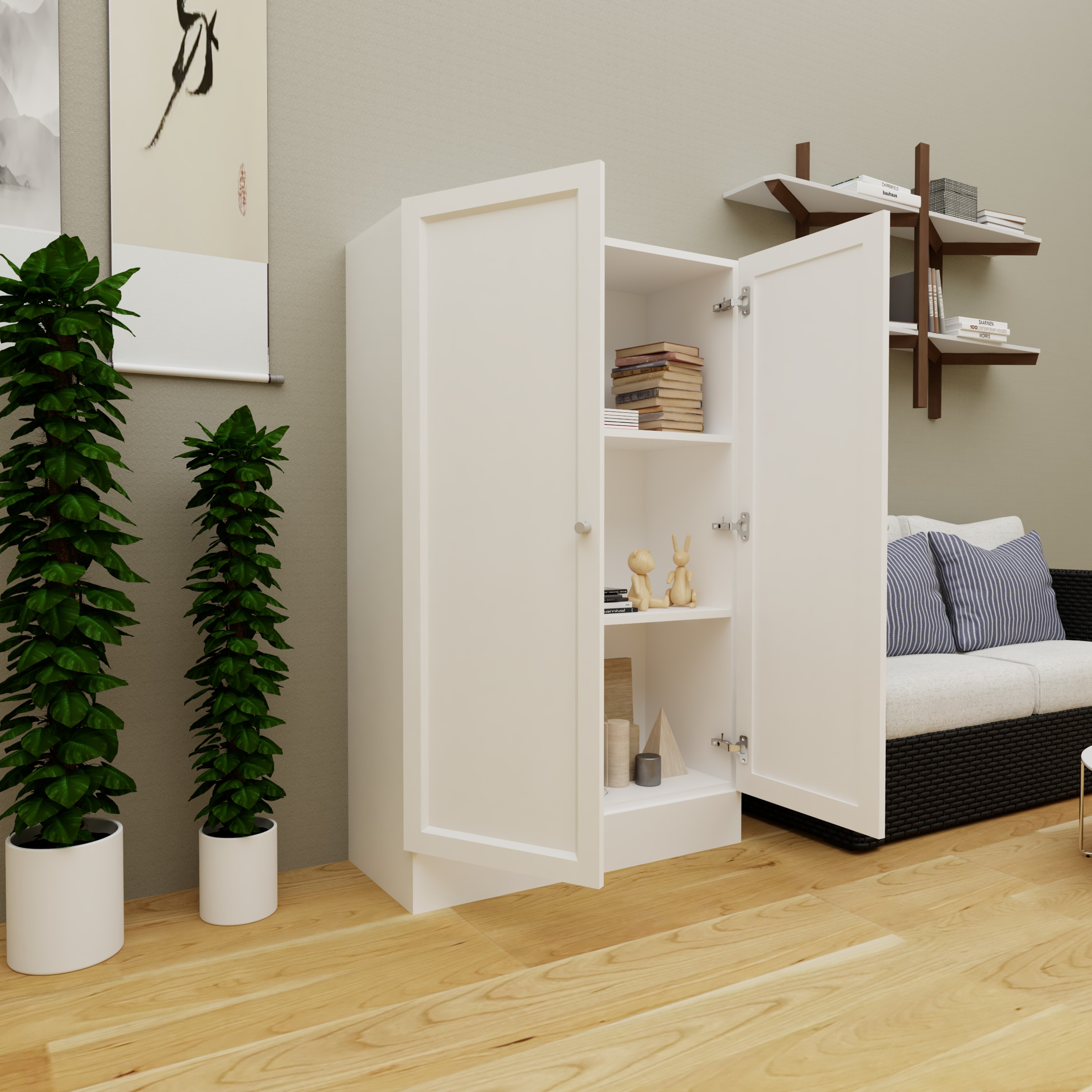 SCANDINA, Kệ sách 2 cánh mở, 81cm x 35cm x 132cm , KSA_043