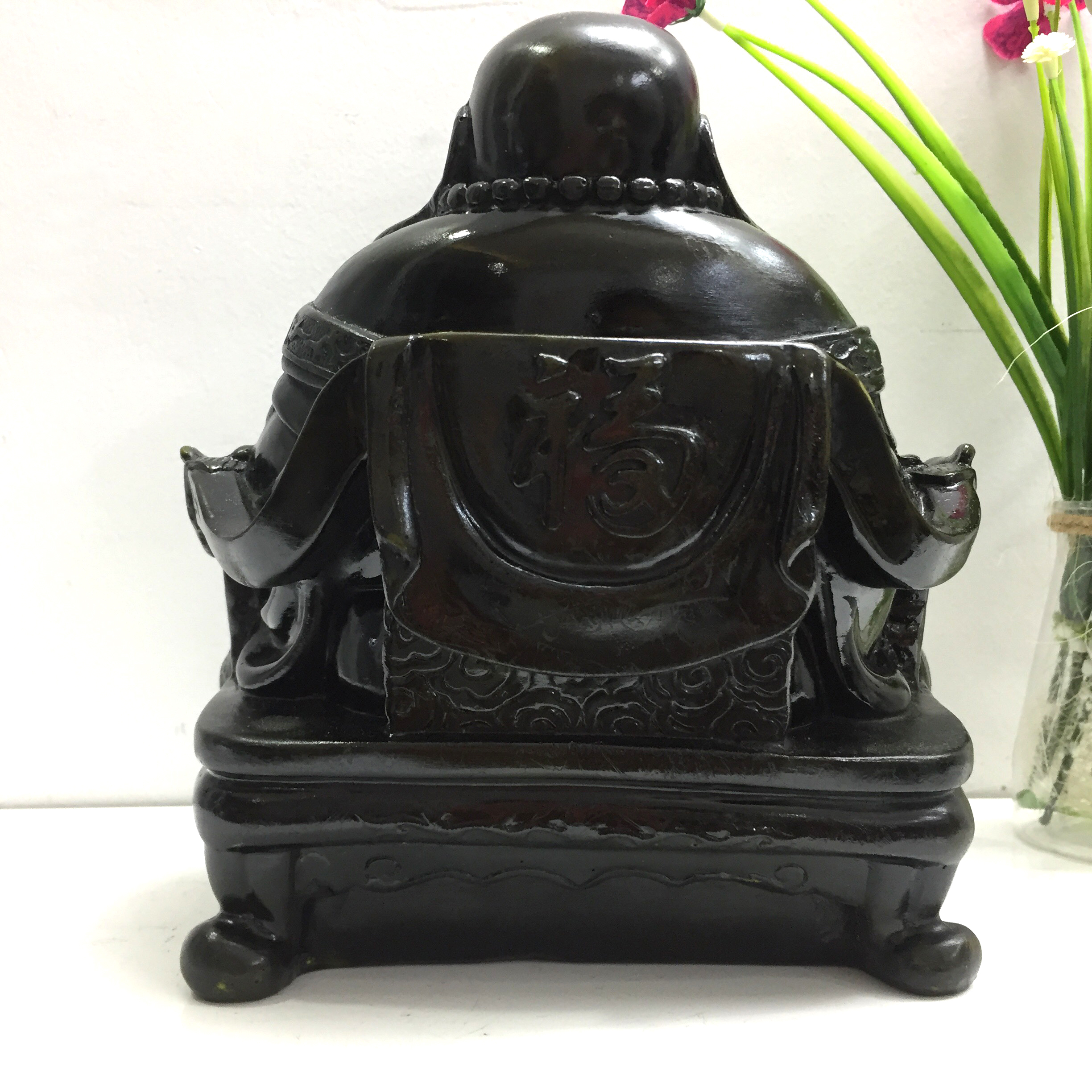 Tượng đá con gà trống trang trí phong thủy để bàn làm việc - Cao 12cm - Màu nhũ đồng