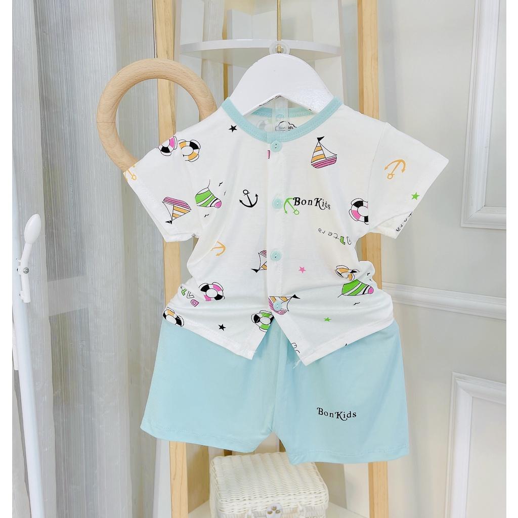 Bộ cộc tay vải thun lạnh cao cấp cho bé sơ sinh 3-11kg, cài cúc giữa tiện lợi, siêu mềm mát, thấm hút mồ hôi -