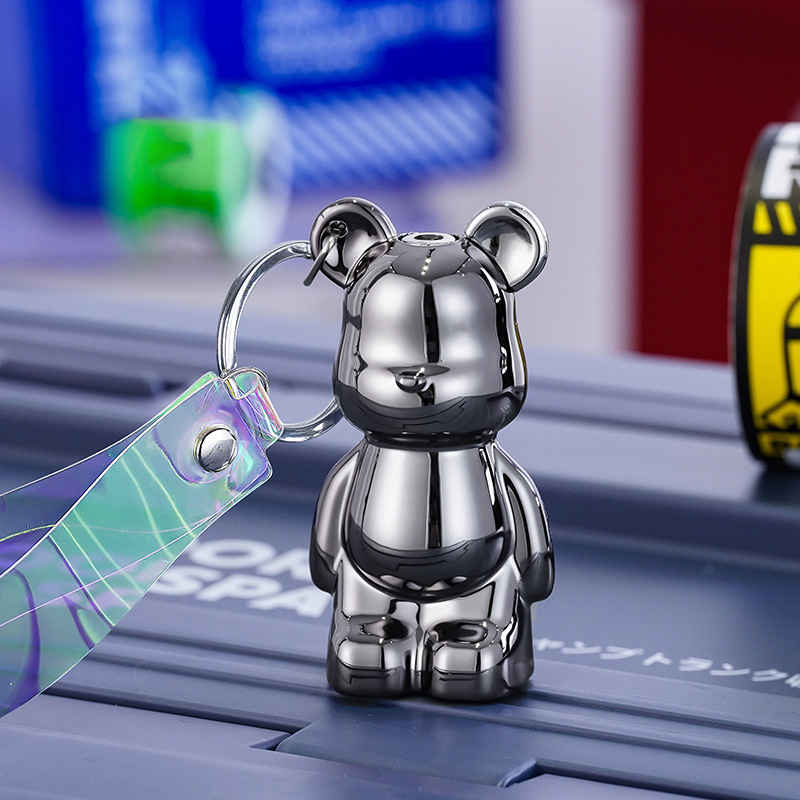 Bật lửa hột quẹt móc khóa hình gấu BEARBRICK bóng trơn nhiều màu siêu dễ thương - xài gas