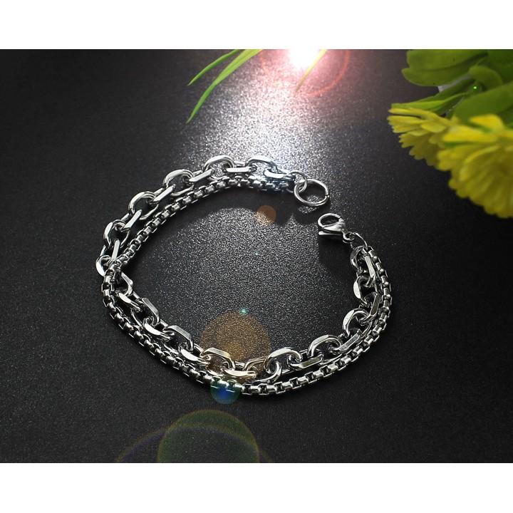 Lắc tay inox 2 tầng sáng, đẹp không đen - chọn size theo yêu cầu